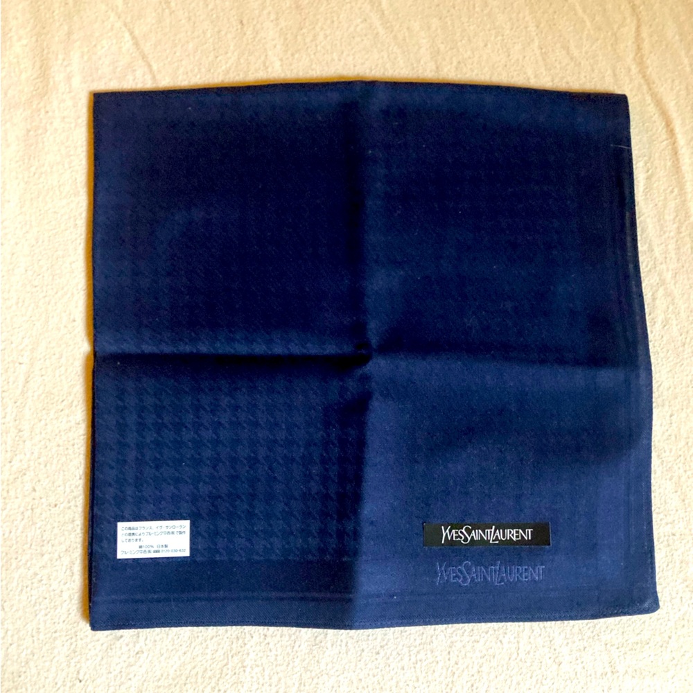 Yves Saint Laurent Navy Blue Scarf